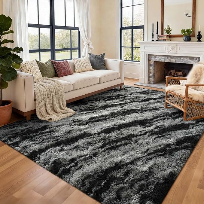 Area Rugs for Living Room, 6x9 Feet Soft Fluffy Shagg Plush Rug High Pile Large by Cuzwlovita