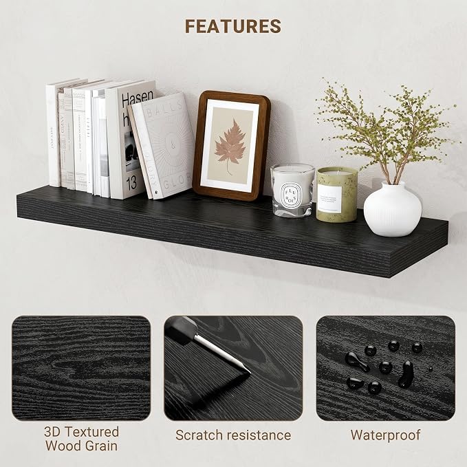 Acovy 36 Inch Floating Shelves, Wooden Shelves - Image 5