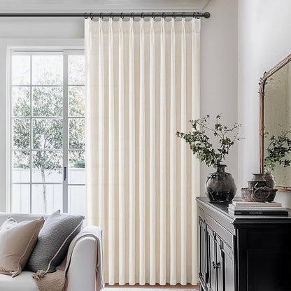 100 Inch Extra Wide Curtains 90 Inch Long Cream Sheer Linen Drapes - Image 6