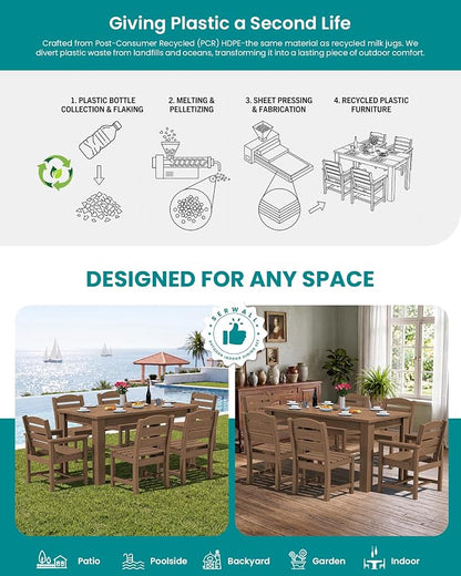 SERWALL HDPE Dining Set for 10 – 2 Tables, 8 Armless + 2 Armchairs. Includes 10 - Image 6