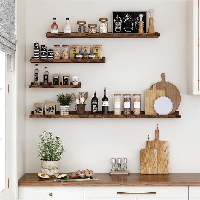 Floating Shelves for Wall, 48 inch Wood Floating Shelves Set of 2, Picture - Image 3