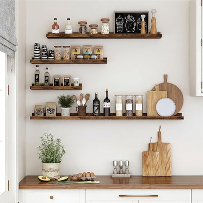 Floating Shelves for Wall, 48 inch Wood Floating Shelves Set of 2, Picture - Image 3