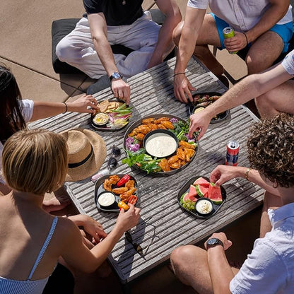 Madesmart Dipware Reusable Dining Plate/Serving Tray for Appetizers and Snacks, Food-Safe Appetizer Serving Platter with Removable Dip Bowl, Terracotta