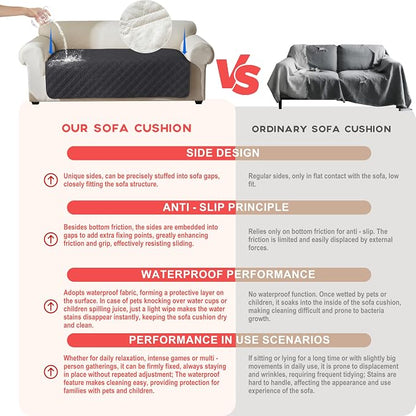 Genina Waterproof Couch Cover, Washable Anti-Slip 51 inch Loveseat Sofa Covers - Image 3