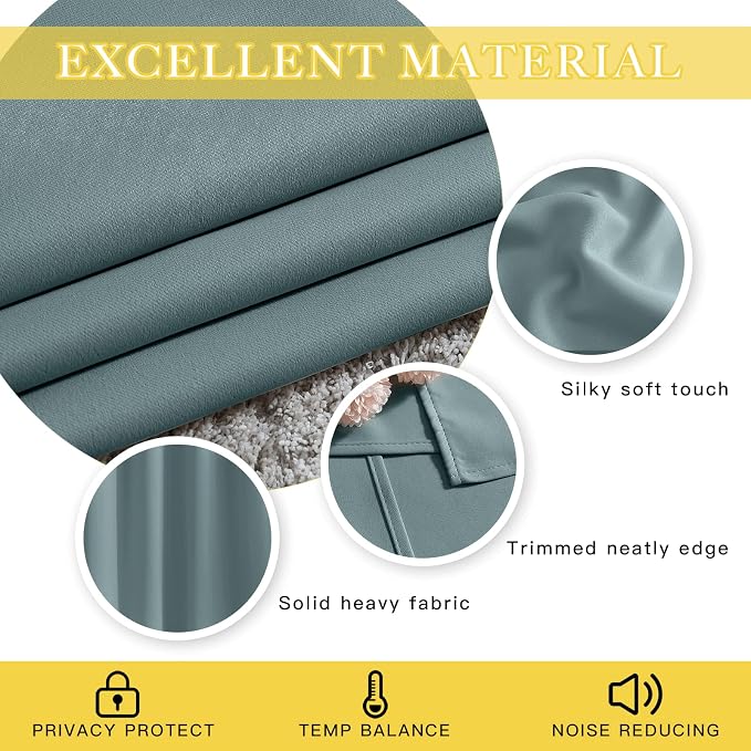 NICETOWN Blackout Curtain for Sliding Door, Patio Door Curtains, Grommet - Image 4