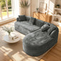99" Curved Sectional Sofa with Chaise, Modern Boneless Couch with Deep Seat by VYUXWO
