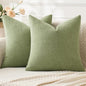 MIULEE Sage Green Chenille Couch Throw Pillow Covers, 18x18 | Set of 2 by MIULEE