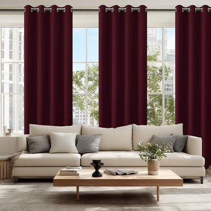 Blackout Curtains for Bedroom 52 x 96 Inches Long Burgundy 2 Panels | Thermal - Image 6