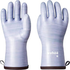 wahoo Professional Liquid Silicone Oven Mitts Gloves, Heat Resistant Gloves for Cooking, Baking, CoralAir Liner, 12 Inch, Purple, XXL