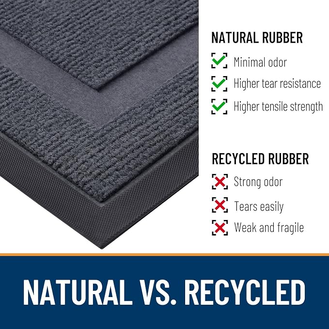 OLANLY Front Door Mat Outside 71x47, All-Season Heavy-Duty Rubber Doormat | - Image 4