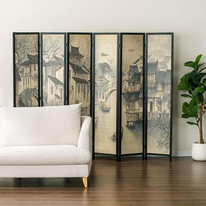 MyGift 6 Panel Room Divider Privacy Partition - Image 3