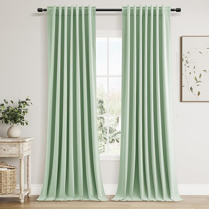 100% Blackout Curtains 102 Inch Length 2 Panels Set by Guken