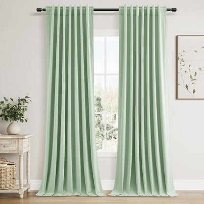 100% Blackout Curtains 102 Inch Length 2 Panels Set by Guken