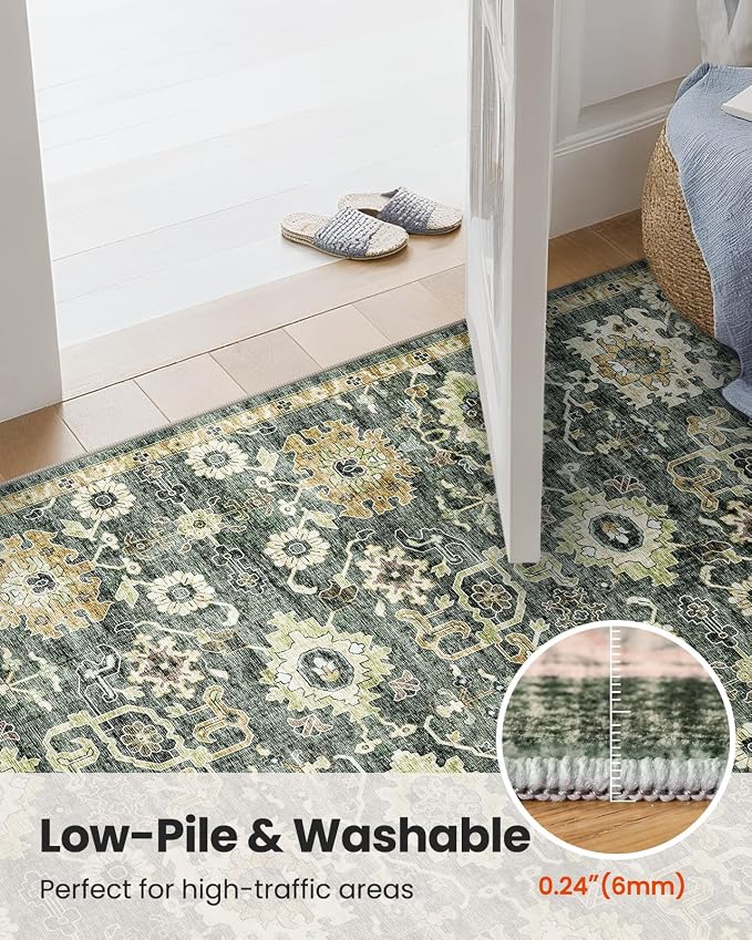 AMADA HOMEFURNISHING 5x7 Area Rugs, Washable Living Room Rug Low-Profile - Image 8