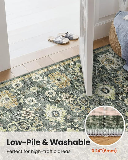 AMADA HOMEFURNISHING 10x14 Washable Area Rug, Low-Profile Large Area Rug - Image 8