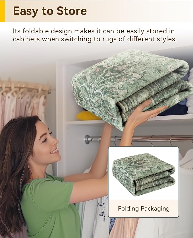 RELEANY Washable Area Rug, Large 9'x12', Water Repellent, Pet Friendly - Image 7
