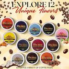 InfuSio Coffee Pods Variety Pack – 96 Count, 12 Crafted Medium & Dark Roast Blends and Artisan-Inspired Flavors Like Bourbon Pecan & Butter Toffee, Revival Roaster Collection, Compatible with Keurig 2.0 Brewers
