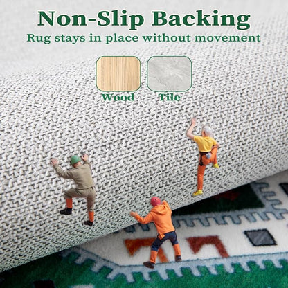 SERISSA 9x12 Washable Non Slip Boho Area Rug - Image 5