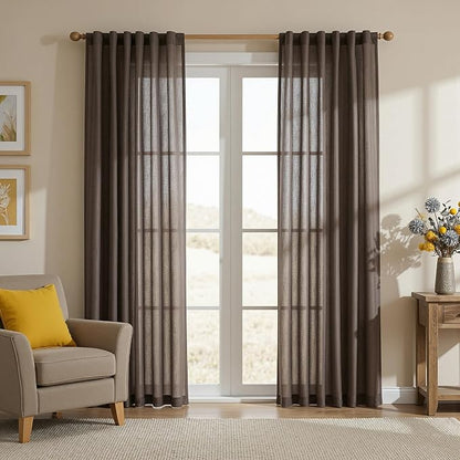 MYSKY HOME Patio Curtains for Sliding Door 90 inch Length 2 Panels Set by MYSKYHOME