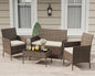 GarveeLife 4-Piece Patio Furniture Set, Rattan Outdoor Furniture by GarveeLife
