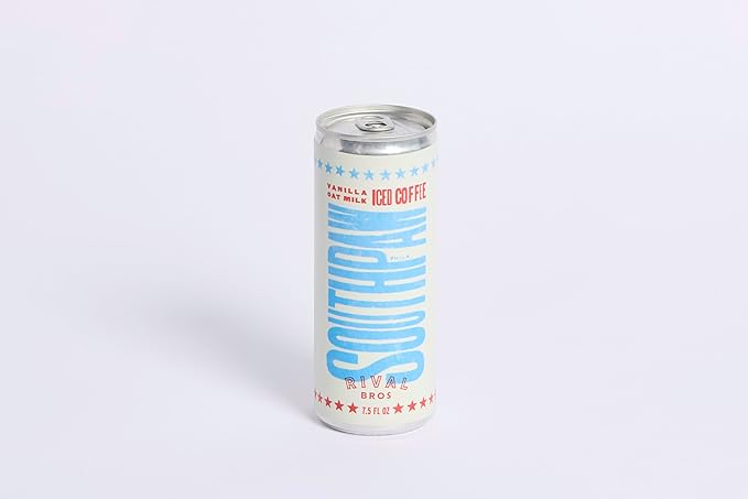 Rival Bros Southpaw Ready to Drink Iced Coffee, Vanilla Oat Milk Flavored, 7.5 Fl Oz, 12 Count, Perfect for On-the-Go, 100mg Caffeine, Easy to Drink Canned Coffee