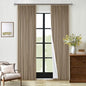 Light Brown Pinch Pleated Full Blackout Curtains Linen Blend 80 Inches Long | by Twodrapes