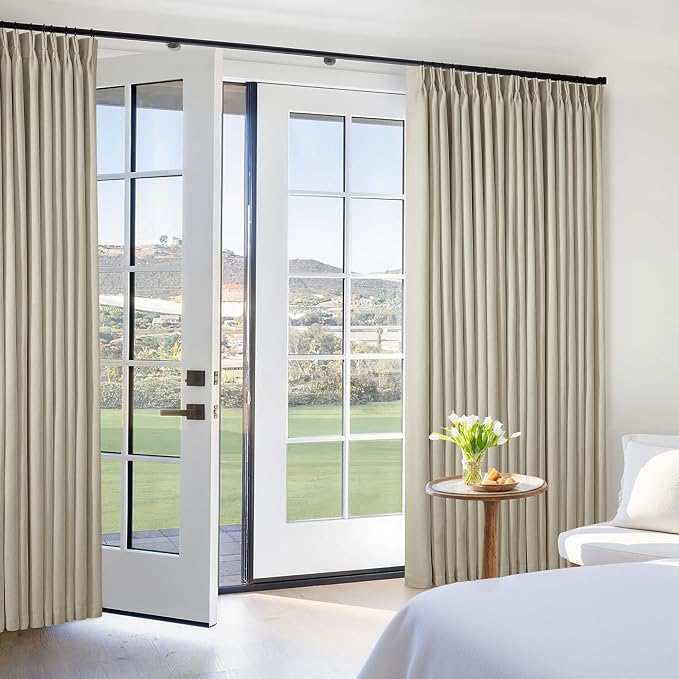 Extra Wide Burlywood Birch Pleated Blackout Linen 60 x 84 Inch Curtains | 100% - Image 6