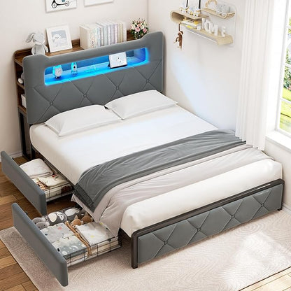 Jocoevol Full Upholstered LED Bed Frame - Image 3