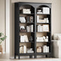 Arched Set of 2 Bookshelf with 5 Tier Open Shelves, Living Room, Modern Black by JMHDYG