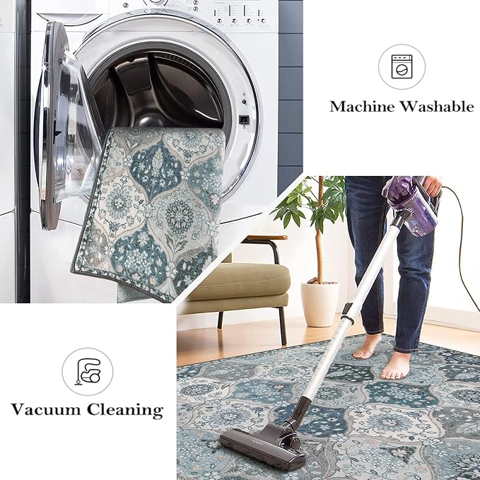 Lahome Moroccan Machine Washable Area Rugs, 4x6 Rug - Image 3
