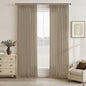 Pinch Pleated 90 Inch Camel Beige Light Filtering Linen Curtains W50xL90 | 90 by Twodrapes