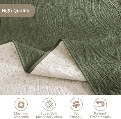 Green Quilted Recliner Covers, Water-Repellent Recliner Slipcovers, Recliner - Image 5