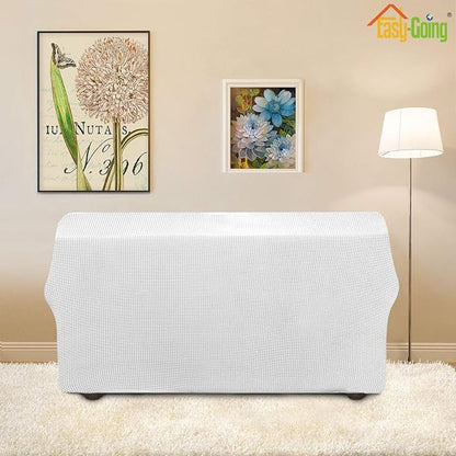 Easy-Going Stretch Loveseat Couch Covers Washable Snow White | 1-Piece Loveseat - Image 4