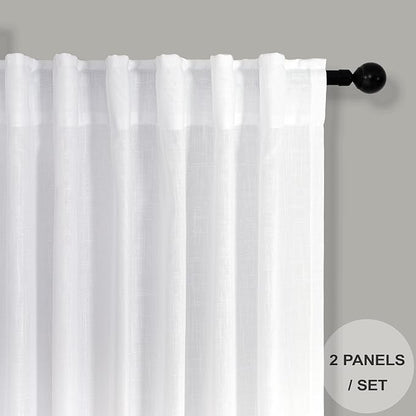 Pitalk White Curtains 78 Inches Long - Image 3