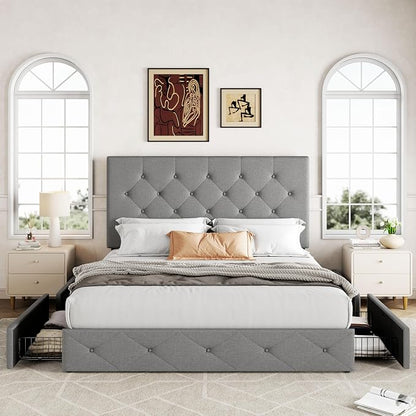 Allewie Upholstered Queen Size Platform Bed Frame - Image 3