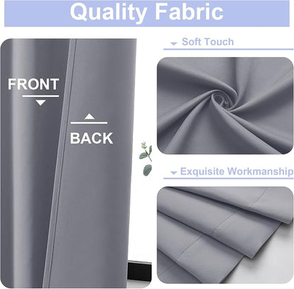 Simplebrand Ava Silver Grey Blackout Curtains - Image 3