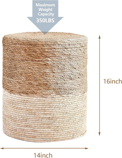 Wimarsbon Ottoman Poufs, 100% Natural Seagrass Pouffe, Hand Weave Round - Image 3