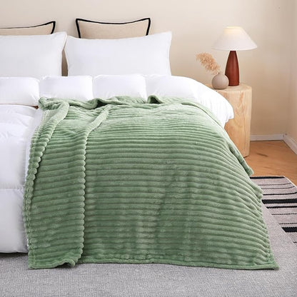Sage Green Fleece Throw Blanket 50”×60” - Image 3