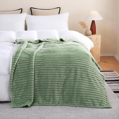 Sage Green Fleece Throw Blanket 60”×80” - Image 3