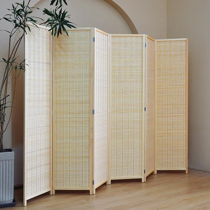Furnnylane 6 Panel Bamboo Room Divider – 5.6 ft Tall Folding Privacy Screen - Image 3