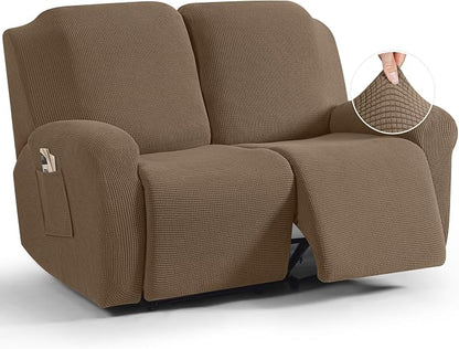 TAOCOCO Recliner Loveseat Slipcover, 6 Pieces Dual Recliner Sofa Covers by TAOCOCO