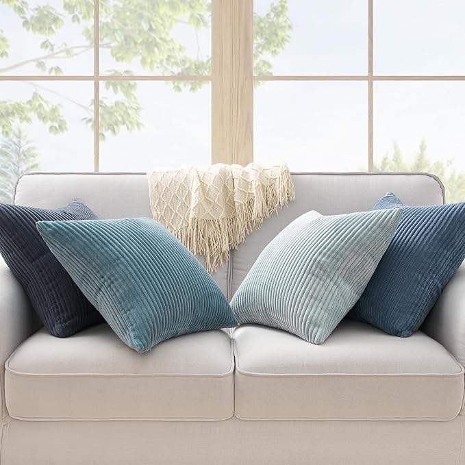 Topfinel Decorative Throw Pillow Covers Aque Teal Blue Gray Series, Summer - Image 2