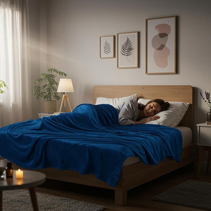 Utopia Bedding Ultra Soft Fleece Bed Blanket Queen Size Navy | Microfiber Plush - Image 3