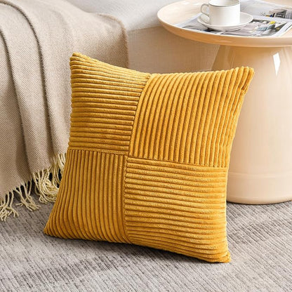 Fancy Homi 2 Packs Gold Yellow Euro Decorative Throw Pillow Covers 28x28 Inch - Image 2