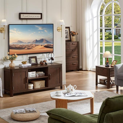Joaxswe Farmhouse 55" Entertainment Center, Walnut Tv Stand - Image 8