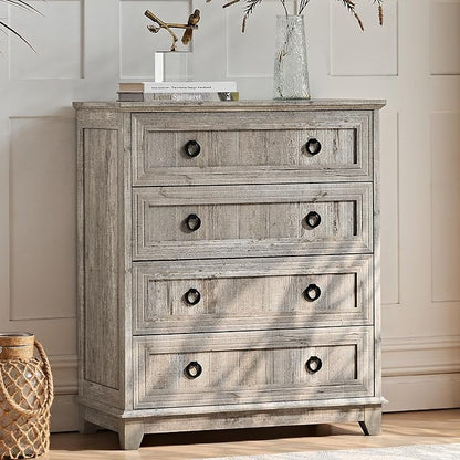 Joaxswe Farmhouse 4 Drawer Dresser - Image 4