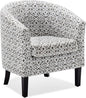 BELLEZE Accent Barrel Chair, Linen Round Chair Club Tub Sofa Corner Chair by BELLEZE