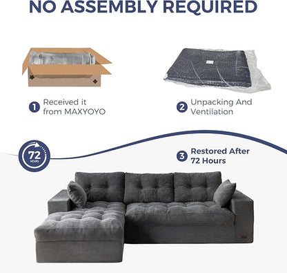 MAXYOYO 104" L Shaped Modular Sectional Sofa - Image 7