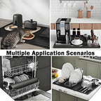 Silicone Coffee Mat with a removable tamper mat,15.7"x23.5"Coffee Bar Mat for Countertops,Fit Under Espresso Machine,Dish Drying Racks-Black