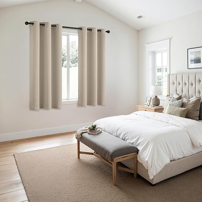 MIULEE Blackout Curtains for Bedroom 2 Panels 40 x 84 Inch Long Light Beige | - Image 6